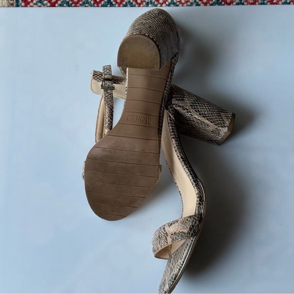 Reaction Kenneth Cole Lolita Sandals Heels Snakeskin Ankle Strap Women's 9 - Picture 8 of 10